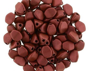 Pinch Bead, Matte Metallic Lava, 50 ct, 5 x 3 mm, (K0189)