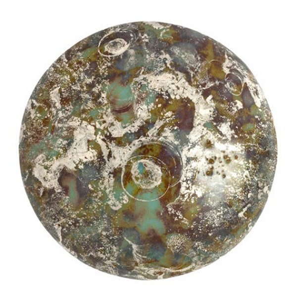 Cabochon par Puca® - Paris Bead, Opaque Aqua New Picasso, 25mm diameter, Puca Cabochon, 63020-65400
