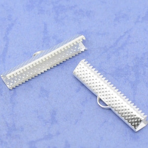 Crimp End, Silver Plated Crimp End, 30 mm x 7.5 mm Crimp, 10 count (CE-30x7.5-S)