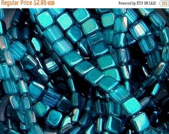 15226 CzechMate Tile Mirror Cranberry 2 Hole Bead, 25 count