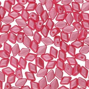 MINI GemDuo Beads, Pearl Shine Light Pink, 50 count, 6 x 4 mm 2-Hole Czech Bead, (GD-64-02010-24004)