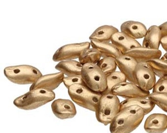 Wave Beads, Bronze Pale Gold, 2 hole beads, 3 x 7 mm, (00030-01710), 5 gr. (approx. 46-50 beads)