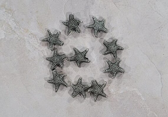 Small Starfish Charm Antique Finish Sterling Silver Small Starfish Charm Antique Finish Sterling Silver