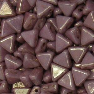 Kheops Par Puca, mélange opaque violet/lustre doré, 2 trous perles de verre (khp-03000-14496), 6 mm, 25 pièces