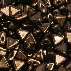 Kheops Par Puca, bronze foncé, perles de verre 2 trous (khp-23980-14415), 6 mm, 25 pièces