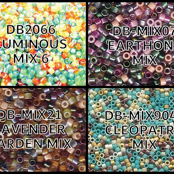 Miyuki, Delica Seed Bead, 11/0, DB2066, DB-MIX07, DB-MIX21, DB-MIX9046, 5 grams