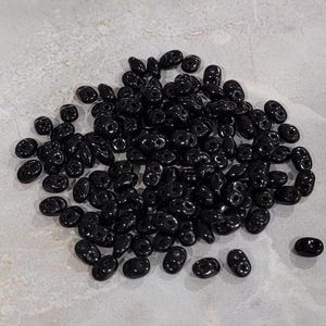 MiniDuo, 2-Loch-Rocailles. Jet Black, (duo423980), 2mmx4mm, 9 Gramm