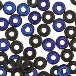 O Beads, Jet Azuro (23980), 3.8 mm x 1 mm, 5 Gramm, Spacer Bead, Tschechisches Pressglas