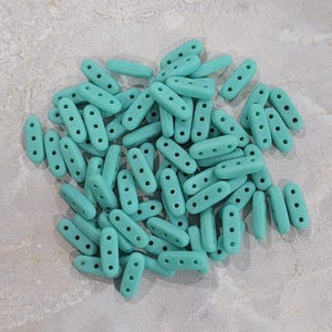 CzechMate Beam, Matte Turquoise, 3 Hole Bead, 30 count, (397-210-M6313)