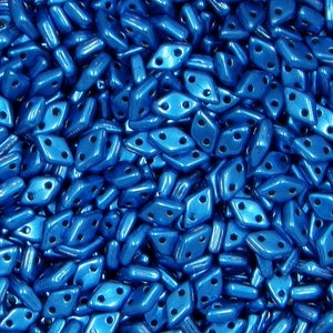 Saturated Metallic Nebulas Blue CzechMates Diamond, 4 x 6.5 mm, 2 Hole Bead, (06B03), 8.3 grams