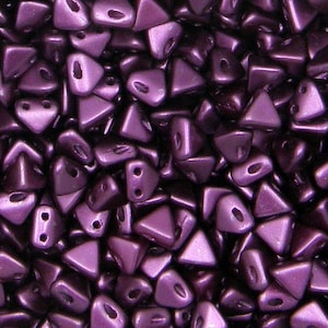 Super Kheops Par Puca, Bordeaux pastel, Perles de verre 2 trous, (skhp-02010-25032), 6 mm, 25 pièces