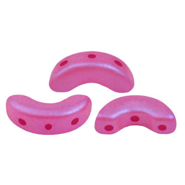 Arcos® par Puca® Bead, Chatoyant Hot Pink, 3-Hole, 30 count, 5 x 10 mm, 3-Hole Czech Bead, (02010-29714)