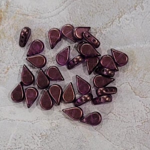 Amos par Puca Bead, Halo Amethyst (Regal), 2-Hole, 30 count, 5 x 8 mm, 00030-29261