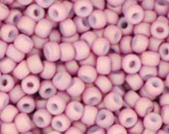 Toho 11/o Opaque Dusty Rose Chalk Matte Seed Beads (TR-11-765), 10 grams