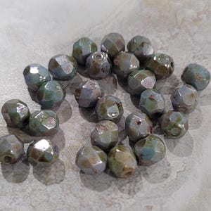 Fire Polish, Luster Opaque Green, 4mm Round Bead, (P65431), 50 count