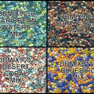Miyuki, Delica Seed Bead, 11/0, Db-Mix9056, Db-Mix9082, Db-Mix9090, Db-Mix9117, 5 grams