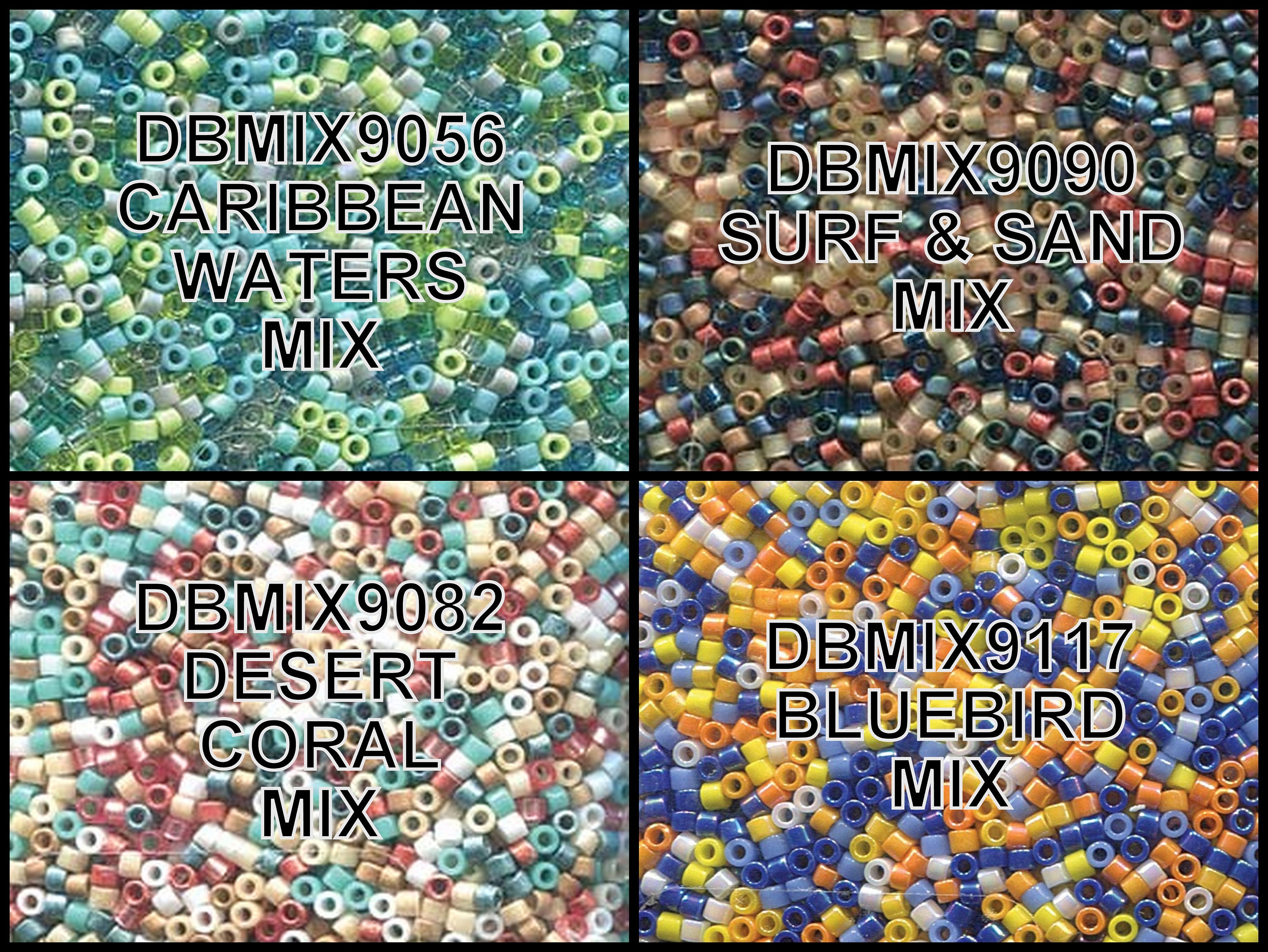 Miyuki, Delica Seed Bead, 11/0, Db-Mix9056, Db-Mix9082, Db-Mix9090, Db-Mix9117, 5 grams