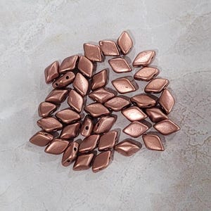 MINI GemDuo Beads, Crystal Bronze Copper, 50 count, 6 x 4 mm 2-Hole Czech Bead, (GD-64-00030-01780)