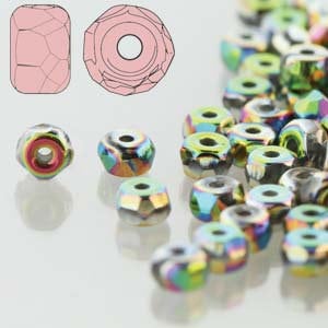 TRUE2 Faceted Micro Spacer Beads, Full Vitrail, 2x3 mm, Rondelle, (28103), 50 count