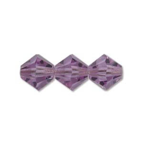 4mm Bicone Crystals, Violet, 25 count