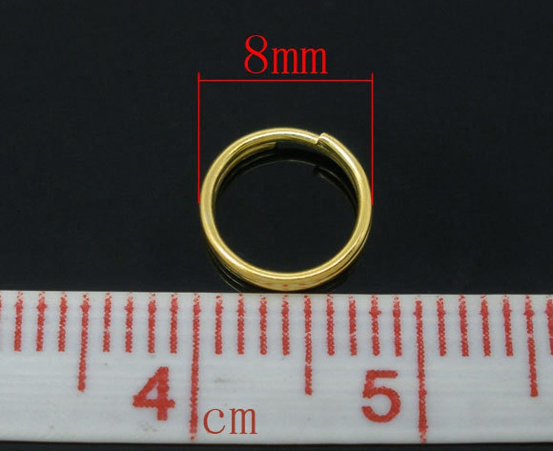 Double Loop Jump Ring Split Open Jump Rings8 Mm Gold Plated Etsy
