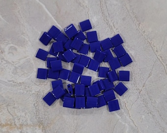 Miyuki Tila Bead, Opaque Cobalt, 2-Hole, 5 x 5 mm, 2-Hole Czech Bead, (TL414)