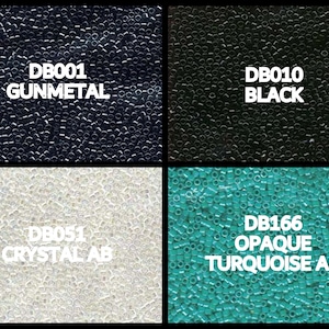 Miyuki, Delica Seed Bead, 11/0, DB001, DB010, DB051, Db166, 5 grams