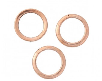 Closed, Soldered Jump Rings, 12 mm, Rose Gold Plated, 15 count (JRC-12-RG)