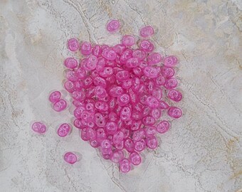 SuperDuo, La Reine des neiges, rose mat, 2 trous, perles (364-25-54202), 2,5 mm x 5 mm, 9 g