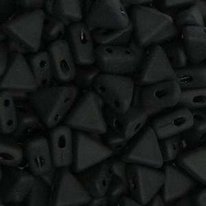 Kheops Par Puca, Jet Matte, Perles de verre 2 trous, (khp-23980-84100), 6 mm, 25 pièces