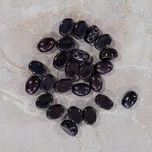 Perle Samos® par Puca®, Jet Nebula, 2 trous, 25 unités, 7 x 5 mm, (23980-15001)