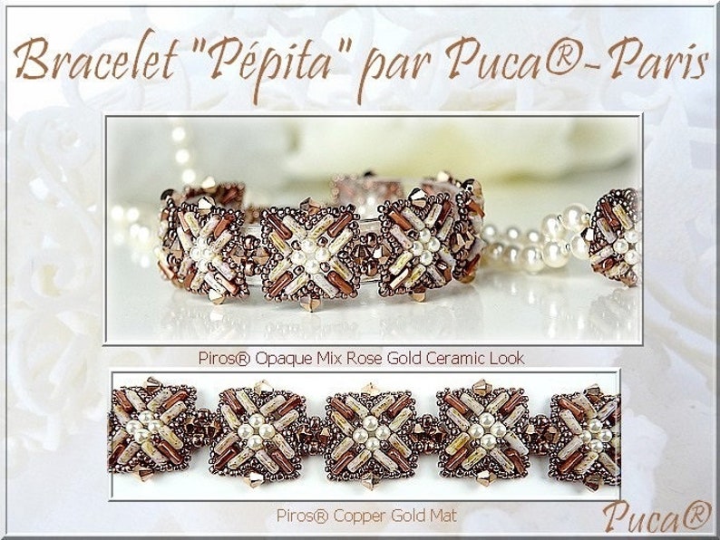 2-Hole Piros\u00ae par Puca\u00ae 5 x 3 x 2 mm, 10 grams Paris Bead 00030-65322 Crystal Gold Spotted