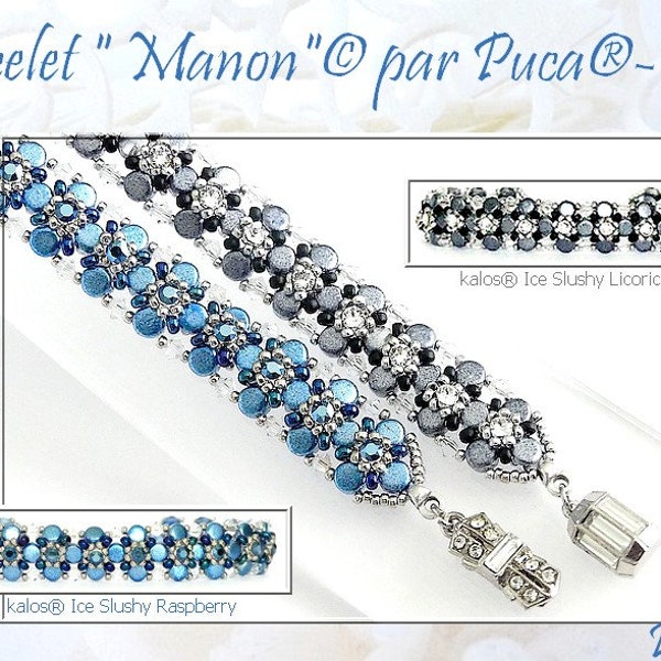 FREE! Manon Bracelet Pattern by par Puca - Paris, Free with Bead Purchase, Do NOT buy, See Materials list & order details in description