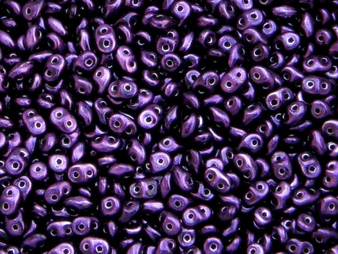 Superduo Metalust Purple, 2 Hole Beads, (duo523980-24202), 2.5