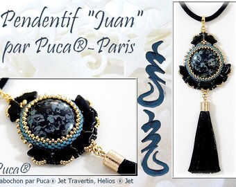 GRATUIT! Modèle de pendentif Juan par Puca - Paris, Gratuit avec achat de perles, Ne PAS acheter, Voir la liste des matériaux et les détails de la commande dans la description