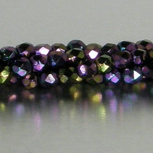 Feuerpolitur, Iris Purple, 3mm Runde Perle, Tschechisches Pressglas, (21495), 50 g