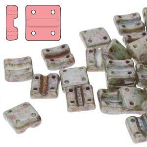 Fixer Beads - Vertical Holes, Chalk Blue Glaze, 8 x 7 mm, (65431), 20 count