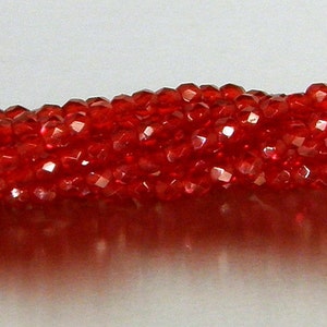 Fire Polish, Siam Ruby, 3mm Round Bead, Czech Pressed Glass,  (9008), 50 count