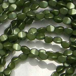 Pinch Bead, Pastel Olivine, 50 ct, 5 x 3 mm, (25034)