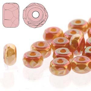 TRUE2 Faceted Micro Spacer Beads, Full Apricot, 2x3 mm, Rondelle, (29123), 50 count
