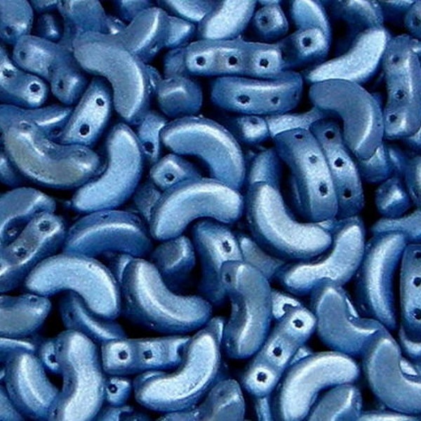 Arcos par Puca Bead, Metallic Matte Blue, 3-Hole, 30 count, 5 x 10 mm, 3-Hole Czech Bead, (23980-79031)