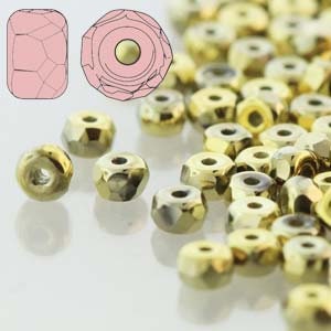 TRUE2 Faceted Micro Spacer Beads, Full Amber, 2x3 mm, Rondelle, (26443), 50 count