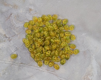 SuperDuo, Frozen mat jaune chaud, Perles 2 trous, (364-25-54209), 2,5 mm x 5 mm, 9 g