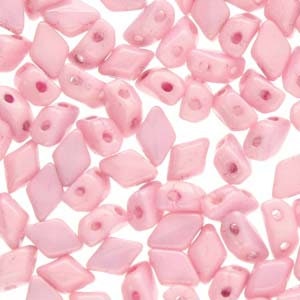 MINI GemDuo Beads, Chalk Lila Luster, 50 count, 6 x 4 mm 2-Hole Czech Bead, (GD-64-03000-14494)