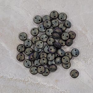 CzechMate Lentil, Matte Iris Brown, 2 Hole Bead, (21115),  50 count