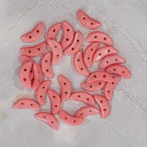 CzechMate Crescents, Opaque Fiesta, 2 Hole Bead, (391-310-PS0008), 30 count