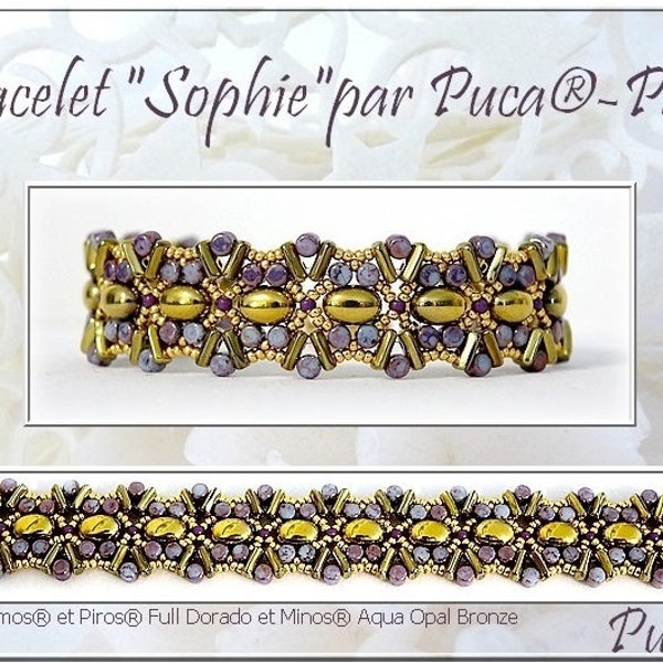 FREE! Sophie Bracelet Pattern by par Puca - Paris, Free with Bead Purchase, Do NOT buy, See Materials list & order details in description