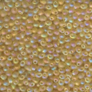 Miyuki Drop Bead, Matte Transparent Light Topaz AB, 2.8mm, (DP-9132FR), 10 grams