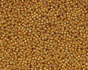 PermaFinish Galvanized Old Gold Toho Seed Beads, Toho 8/o, 10 grams