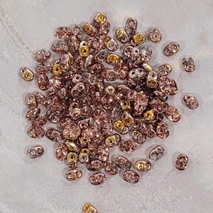 SuperDuo, Apollo Gold, 2 hole Beads, (27101), 2.5mmx5mm, 9 grams